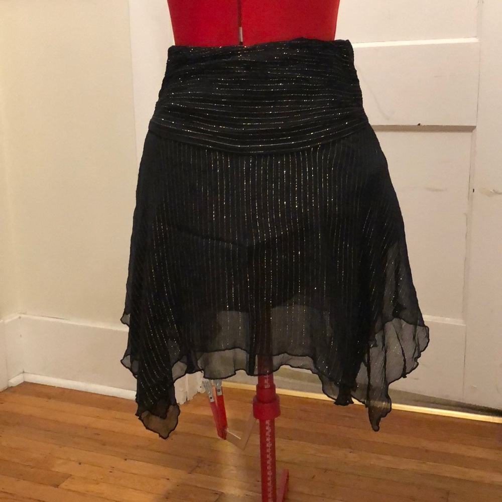 Express gold and black handkerchief skirt